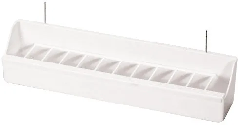 052 /MANGEOIRE VOLIERE BLANCHE + GRILLE /30CM