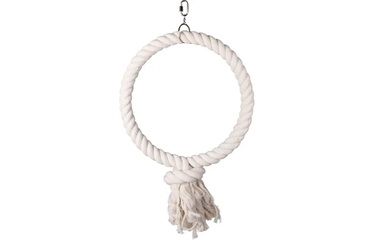 [FLA-110291] PENDENTIF POUR CAGE HAKAN COTON 1 ANNEAU BLANC XL DIA. 40CM