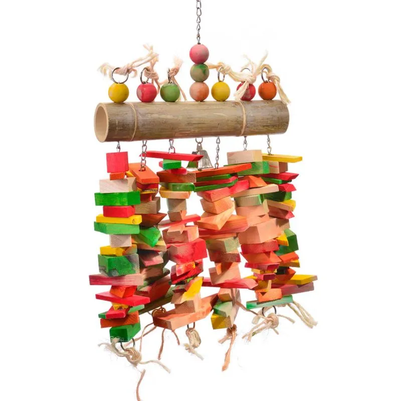 [WAG-A62451] Jouet en bois "Jumbo-Bamboo" XXL | Jouet pour perroquets ca. 50 x 75 cm